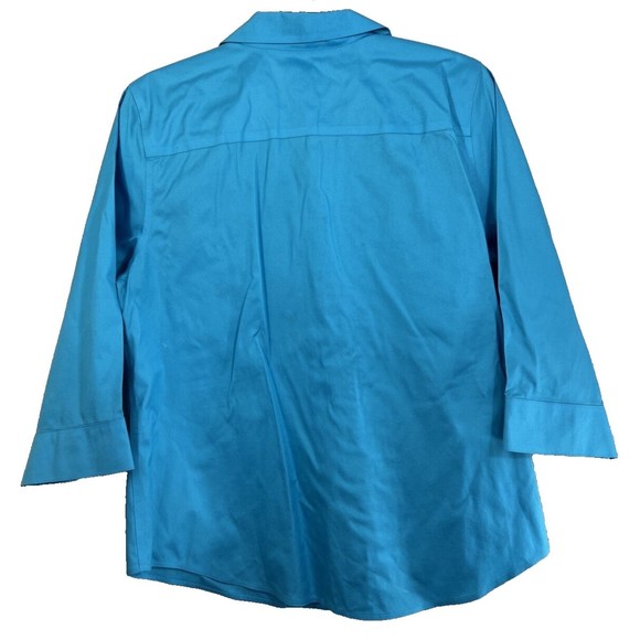 Chicos No Iron Stain Shield Blue Blouse Size 1.5 US 10 - Picture 2 of 9